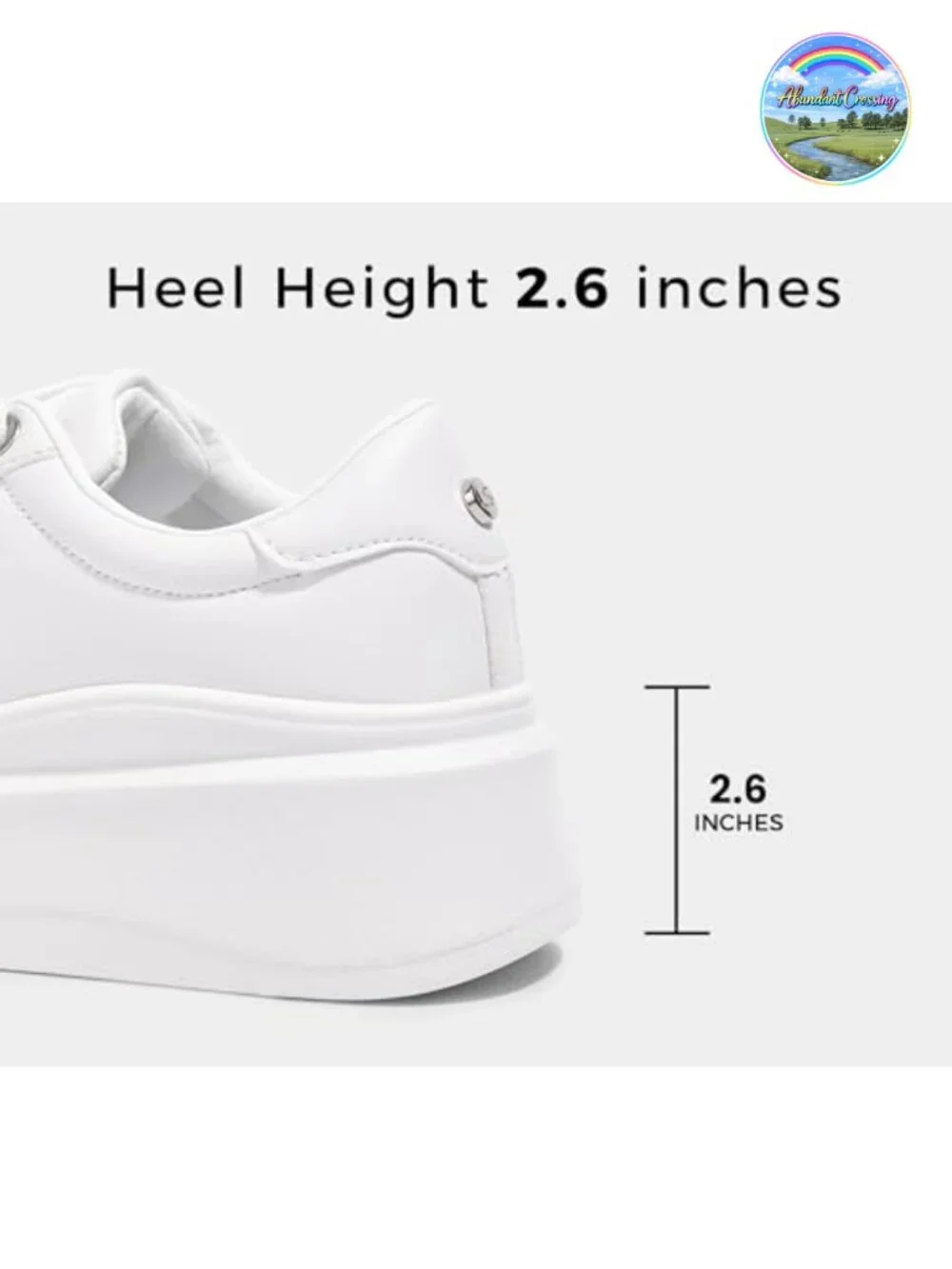Women's Platform Sneakers Faux Leather Lace-Up 2.6 inch